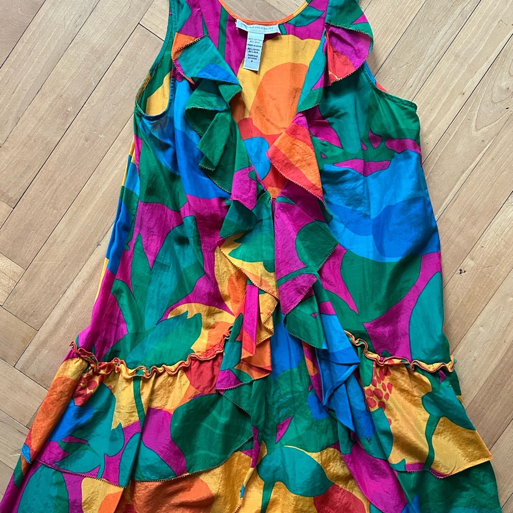 Colorful Sleeveless Ruffle Dress